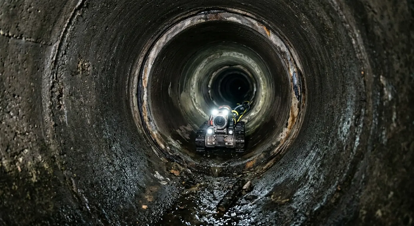 Robotic sewer camera inspecting pipe interior for Sewer Line Repair in Orcutt